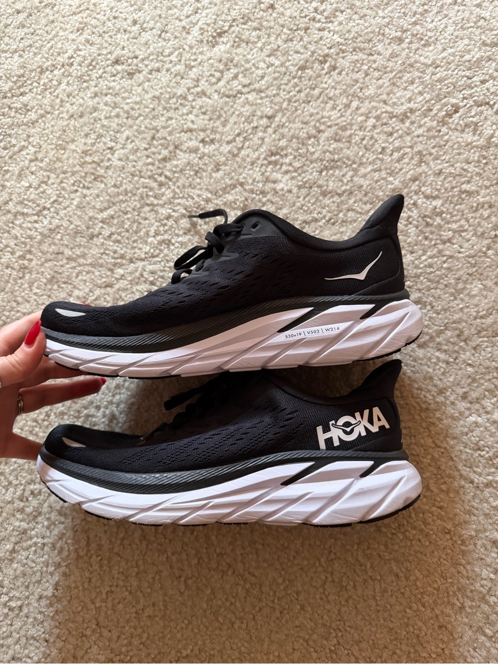 Hoka Black and White Women's Running Shoes